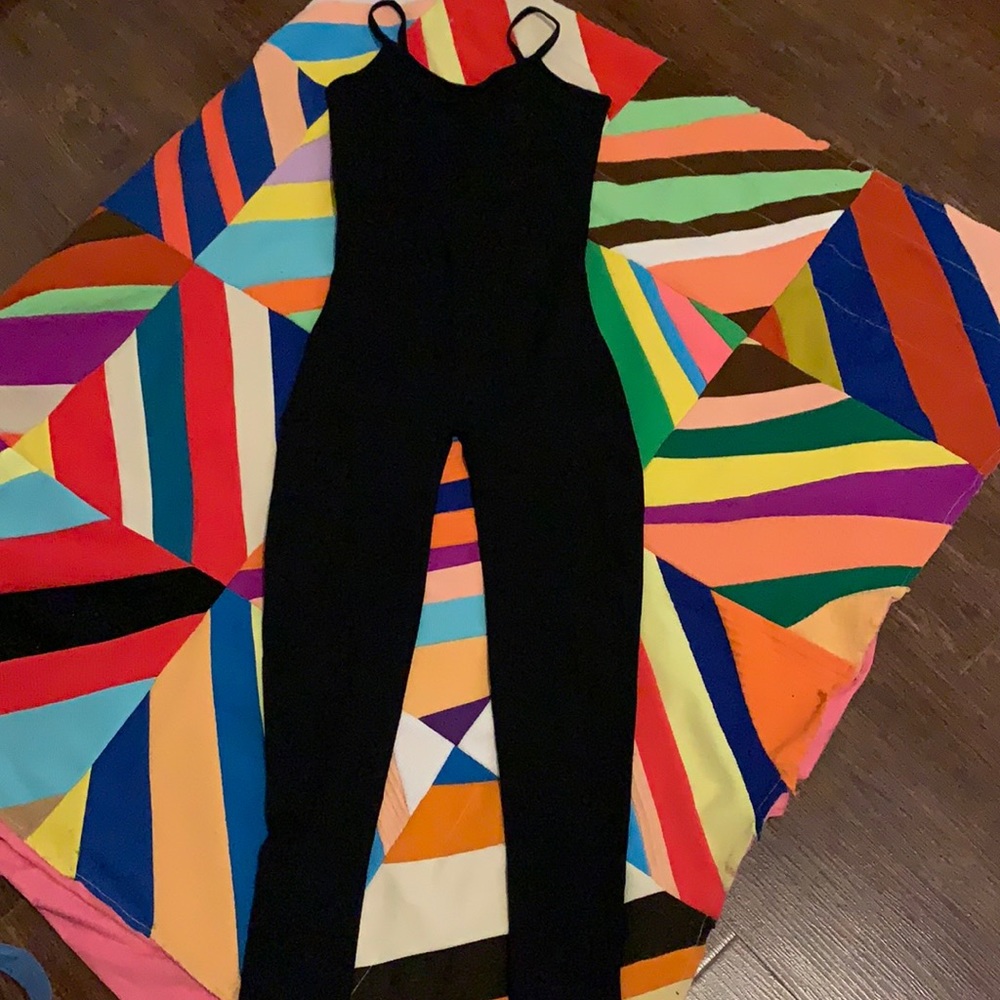 Black Women's Slim Fit Jumpsuit with Spaghetti Straps
